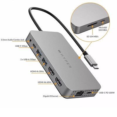 USB Хаб Hyper HyperDrive Dual 4K HDMI 10-в-1 USB-C в Тамбове