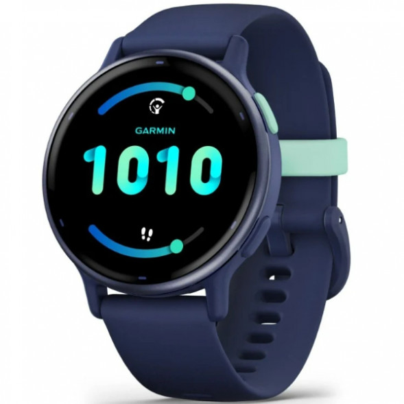 Умные часы Garmin Vivoactive 5, синие с металлически-синим безелем и силиконовым ремешком 010-02862-12 в Тамбове