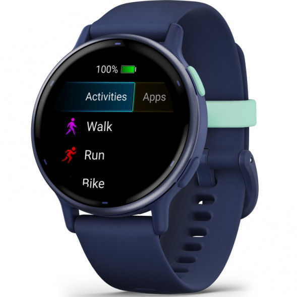 Умные часы Garmin Vivoactive 5, синие с металлически-синим безелем и силиконовым ремешком 010-02862-12 в Тамбове