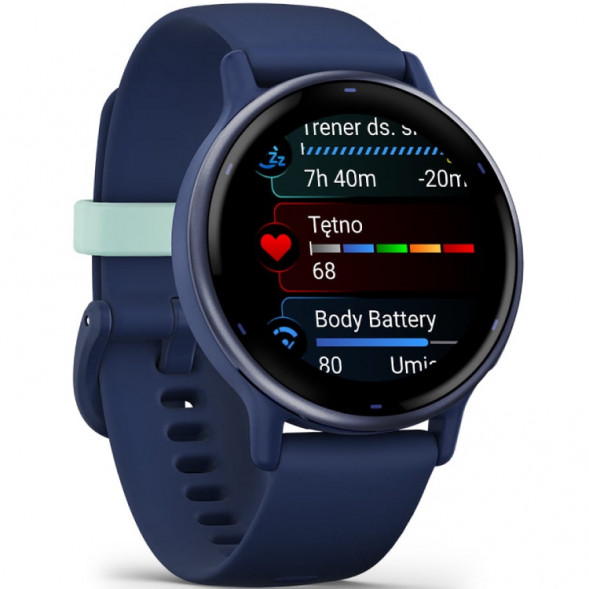 Умные часы Garmin Vivoactive 5, синие с металлически-синим безелем и силиконовым ремешком 010-02862-12 в Тамбове