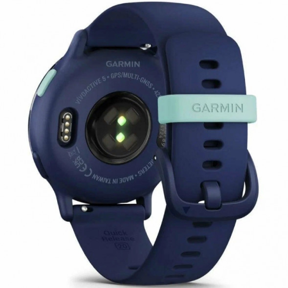 Умные часы Garmin Vivoactive 5, синие с металлически-синим безелем и силиконовым ремешком 010-02862-12 в Тамбове
