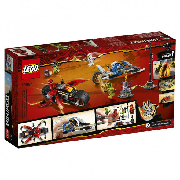 Конструктор LEGO Ninjago 70667 Мотоцикл-клинок Кая и снегоход Зейна в Тамбове