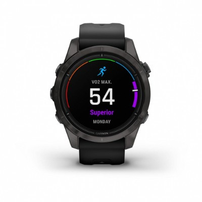 Умные часы Garmin EPIX PRO (Gen 2) Sapphire Edition 42 мм, титановый, угольно-серый, DLC, черный ремешок 010-02802-15 в Тамбове