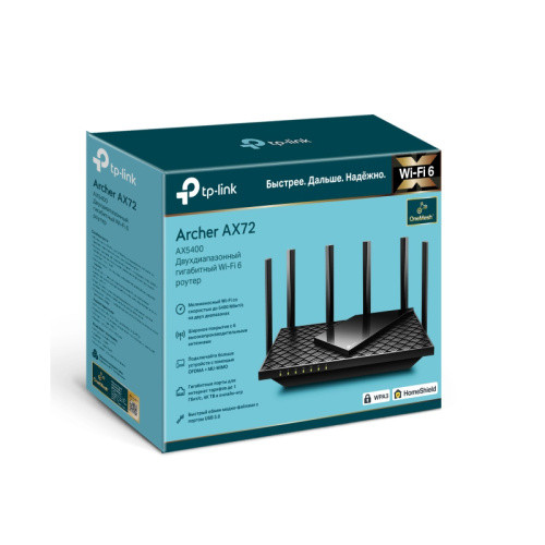 Роутер беспроводной TP-Link Archer AX72 AX5400 10/100/1000BASE-TX черный в Тамбове