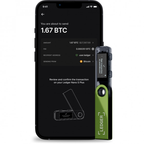 Криптокошелек Ledger Nano S Plus 1 шт., Oxidate Green в Тамбове