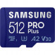 Карта памяти micro SDXC 512Gb Samsung PRO Plus U3 A2 V30 180/130MB/s в Тамбове