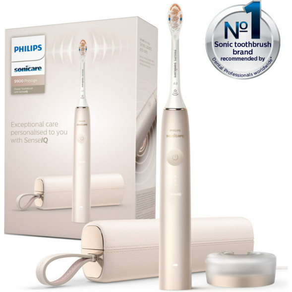Звуковая зубная щетка Philips Sonicare 9900 Prestige HX9992, золотистое шампанское в Тамбове