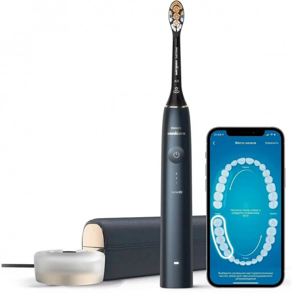 Звуковая зубная щетка Philips Sonicare 9900 Prestige HX9992, темно-синий в Тамбове