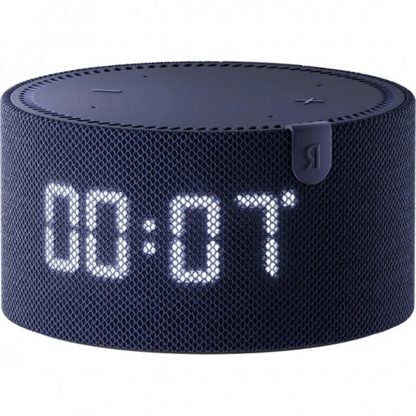 Умная колонка Яндекс Новая Станция Мини (с часами) - умная колонка с Алисой, синий сапфир в Тамбове