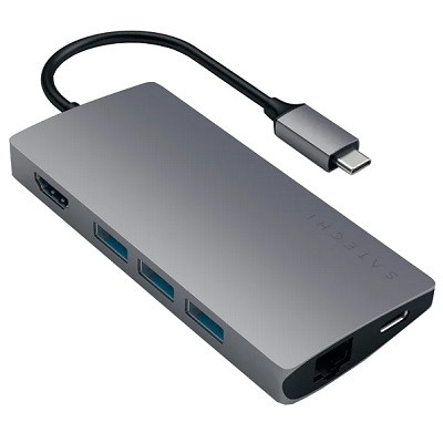USB-концентратор Satechi Aluminum Multi-Port Adapter 4K with Ethernet V2, разъемов: 6, space gray в Тамбове