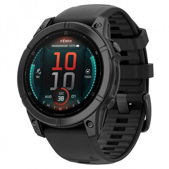 Умные часы Garmin Fenix E 47мм Amoled Slate Grey Steel с чёрным силиконовым ремешком 010-03025-01 в Тамбове