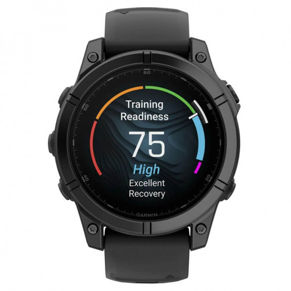 Умные часы Garmin Fenix E 47мм Amoled Slate Grey Steel с чёрным силиконовым ремешком 010-03025-01 в Тамбове
