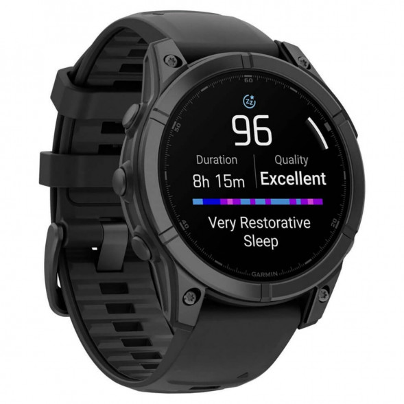 Умные часы Garmin Fenix E 47мм Amoled Slate Grey Steel с чёрным силиконовым ремешком 010-03025-01 в Тамбове
