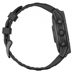 Умные часы Garmin Fenix E 47мм Amoled Slate Grey Steel с чёрным силиконовым ремешком 010-03025-01