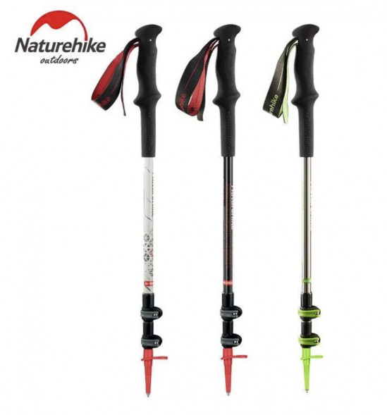 Треккинговая палка Naturehike 135 см, 1 шт., черный/красный в Тамбове