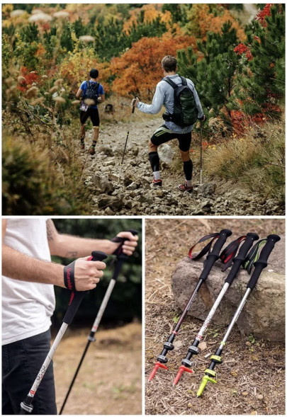 Треккинговая палка Naturehike 135 см, 1 шт., черный/красный в Тамбове