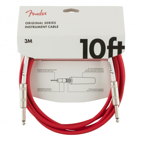 Инструментальный кабель Fender Original Series 10 Ft, 3 м, Jack 6.3, красный в Тамбове
