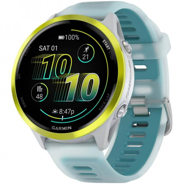 Умные часы Garmin Forerunner 570 47 мм Amp Yellow Aluminium/Translucent Whitestone/Turquoise 010-02971-01 в Тамбове