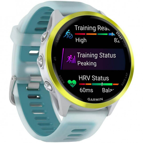 Умные часы Garmin Forerunner 570 47 мм Amp Yellow Aluminium/Translucent Whitestone/Turquoise 010-02971-01 в Тамбове