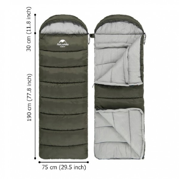 Спальный мешок Naturehike U350S (Левый), коричневый в Тамбове