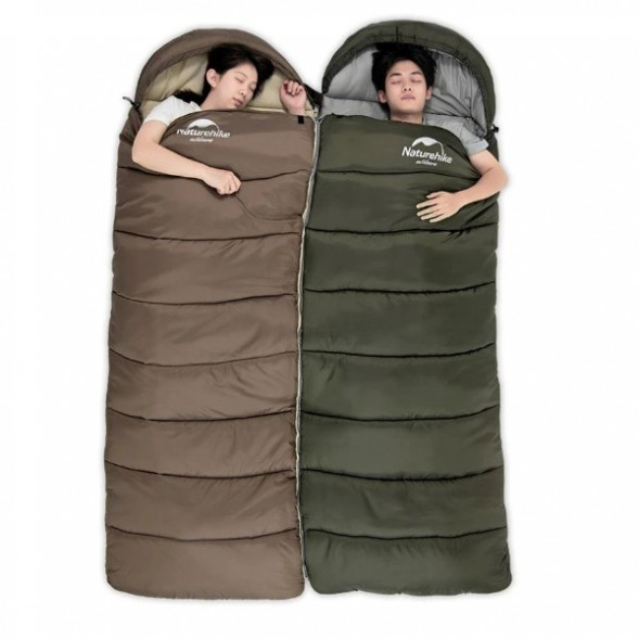 Спальный мешок Naturehike U350S (Правый), коричневый в Тамбове