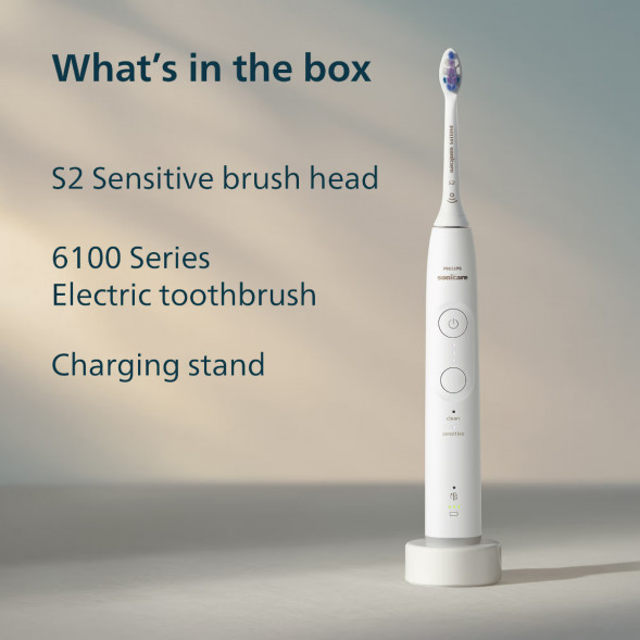 Электрическая зубная щётка Philips Sonicare 6100 HX7400/01, белый в Тамбове