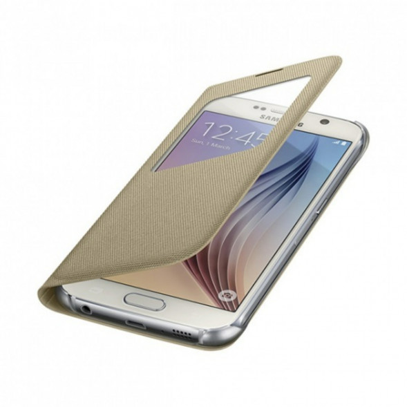 Чехол для Samsung Galaxy S6 S-View Cover (EF-CG920BFE), Gold в Тамбове