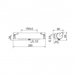 Термостатический смеситель для душа Oras Optima (7160), хром