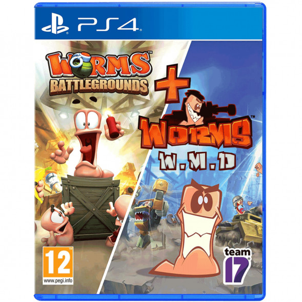 Игра Worms Battlegrounds + Worms W.M.D. Double Pack [PS4, английская версия + русские субтитры] в Тамбове