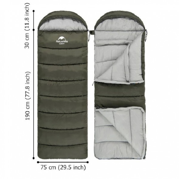 Спальный мешок Naturehike U250 (Правый), коричневый в Тамбове