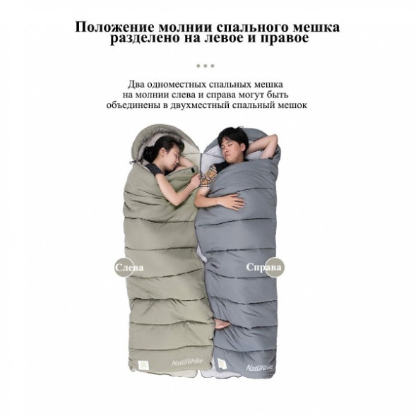 Спальный мешок Naturehike M300 (Левый), серый в Тамбове