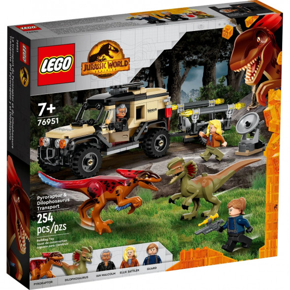 Конструктор LEGO Jurassic World 76951 Перевозка пирораптора и дилофозавра в Тамбове