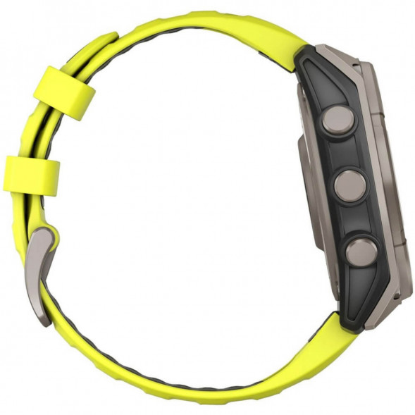 Умные часы Garmin Fenix 8, 51 мм, Solar, Sapphire Titanium with AMP Yellow/Graphite Silicone Band 010-02907-20 в Тамбове