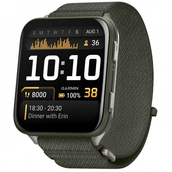 Умные часы Garmin Venu X1 Green с нейлоновым ремешком Moss ComfortFit 010-02980-03 в Тамбове