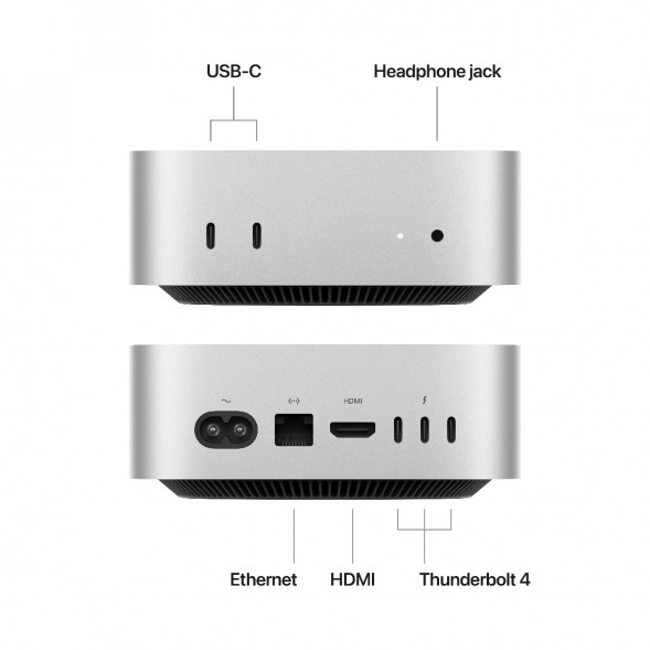 Компьютер Apple Mac mini M4 2024 (MU9E3) (10 Core GPU, 16ГБ, 512ГБ SSD, Apple, macOS), серебристый в Тамбове