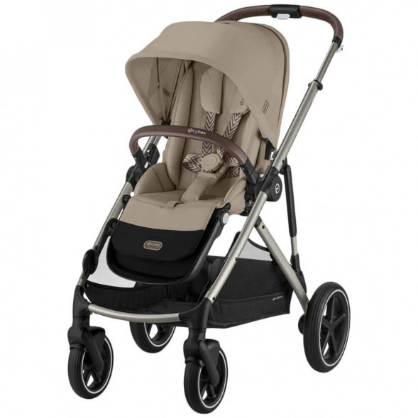 Детская коляска Cybex Gazelle S TPE Almond Beige с корзиной и дождевиком в Тамбове