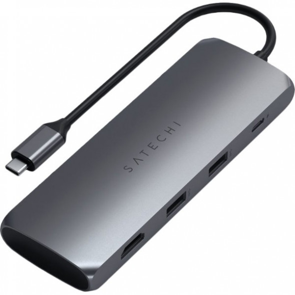 Док-станция Satechi USB-C Hybrid Multiport Adapter (with SSD Enclosure M.2 SATA, 2xUSB 3.1, USB Type-C, HDMI), Серый ST-UCHSEM в Тамбове