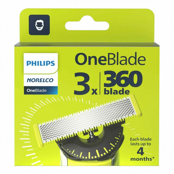 Сменные лезвия Philips OneBlade 360 QP430/50, 3 штуки в Тамбове