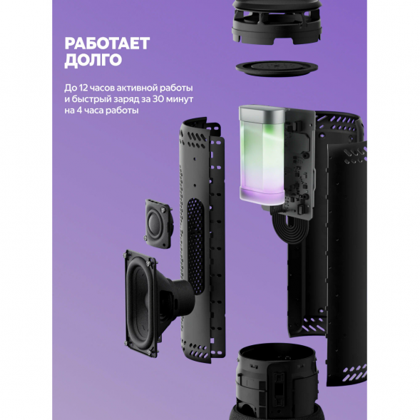 Умная портативная колонка Яндекс Станция Стрит с Алисой, черный в Тамбове