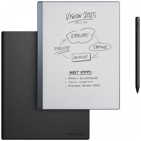 Графический планшет reMarkable 2 со стилусом Marker Plus и чехлом Book Folio черный (RM115) в Тамбове