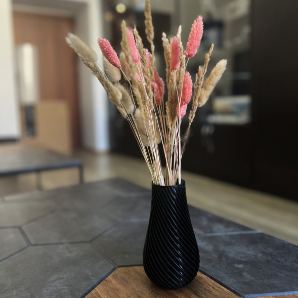 Ваза для сухоцветов HatRom Spiral, чёрный в Тамбове