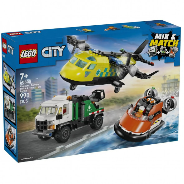Конструктор LEGO City 60505 Самолет, сервисный грузовик и судно на воздушной подушке в Тамбове