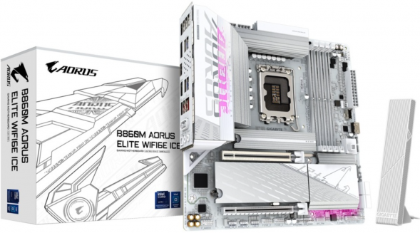 Материнская плата Gigabyte B860M AORUS ELITE WIFI6E ICE (LGA1851, mATX) в Тамбове