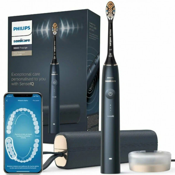 Электрическая звуковая зубная щетка Philips Sonicare 9900 Prestige HX9992/12, Dark Blue в Тамбове