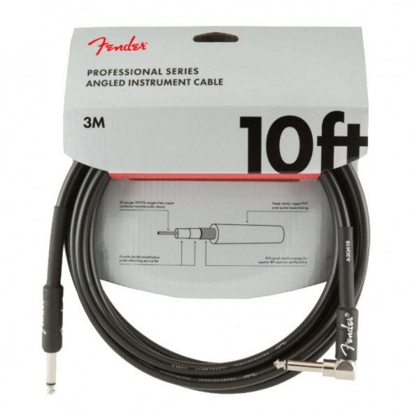 Инструментальный кабель Fender Professional Series 10 ft, 3 м, jack 6.3, черный в Тамбове