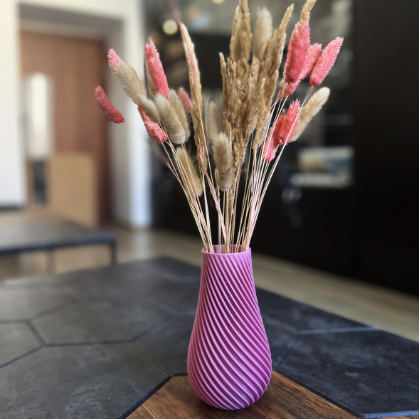 Ваза для сухоцветов HatRom Spiral, розовый в Тамбове