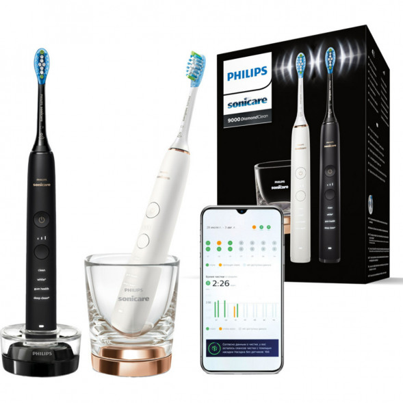 Набор из 2 электрических зубных щеток Philips Sonicare HX9914/57 9000 DiamondClean в Тамбове
