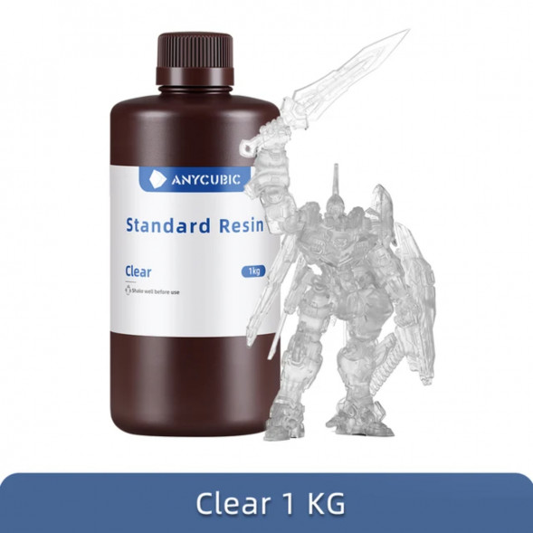 Фотополимерная смола Anycubic Standard Resin для 3D принтера Прозрачная (Clear), 1 кг в Тамбове