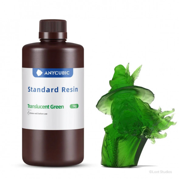 Фотополимерная смола Anycubic Standard Resin для 3D принтера Полупрозрачный зеленый (Tran-Green), 1 кг в Тамбове
