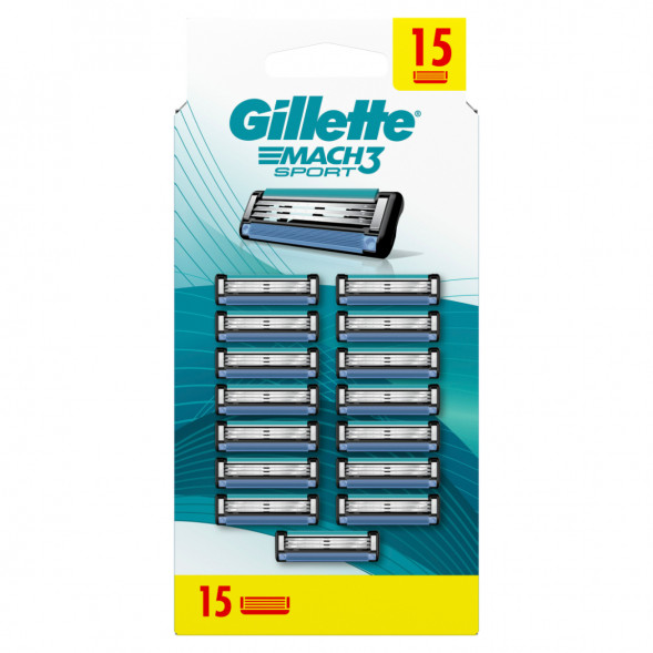 Лезвия для бритвы Gillette Mach3 Sport, 15 шт. в Тамбове